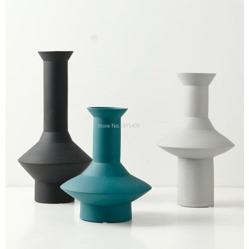 Nordic Crafts Home Decoration Wholesale Creative Vase Decoration Living Room Desktop New Geometric Ceramic Vase