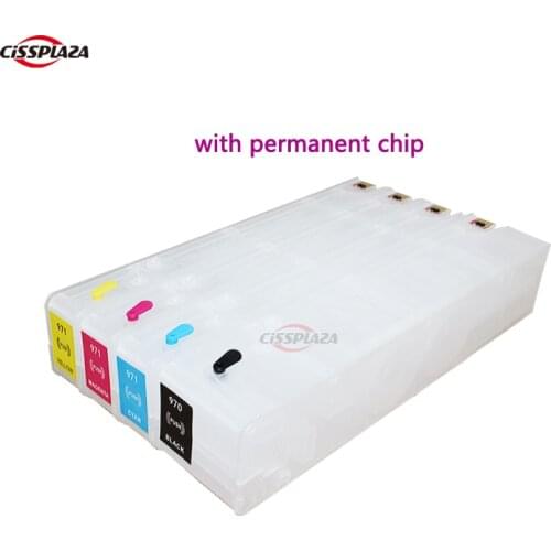 CISSPLAZA 1set compatible For HP 970 971 Officejet Pro X451dn x451dw X551dw X476dn X476dw X576dw refill ink cartridge with chip