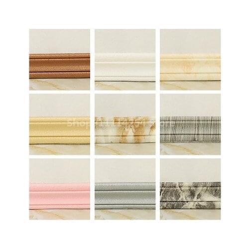 3D Solid Foam Waist Line Sticker Self-adhesive Waterproof Wallpaper Skirting Wall Stickers DIY Wall Decoration Strip Border