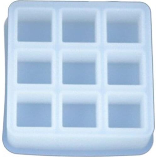 Crystal Epoxy Resin Mold Square Checkered Lipstick Storage Box Casting DIY Mould 62KE