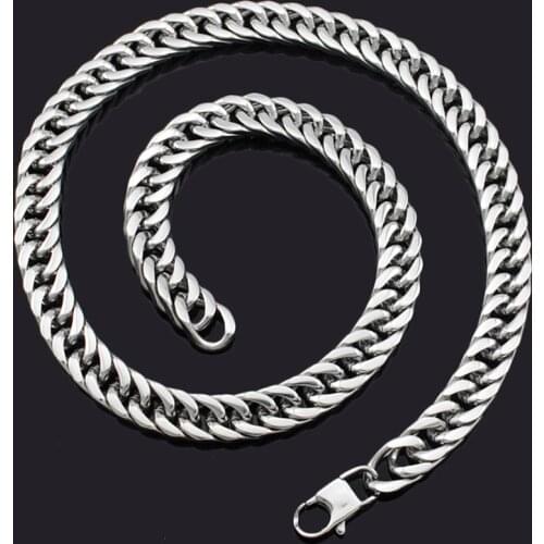 CHIMDOU MIAMI Cuban Chain Necklace Men Silver Color Hip Hop Man Stainless Steel Sport Causal Jewelry For Cocktail Party