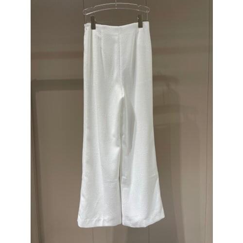 Fashion 2021FW Autumn Luxury Women White Long Trouse Female High Quality Pants Rmsx 6.26