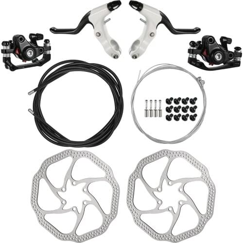 MTB Bike Disc Brake Front Rear Disc Rotor Brake Kit For Folding Bicycles Cable Shift Disc Brake Rotor Set Lever Shifter
