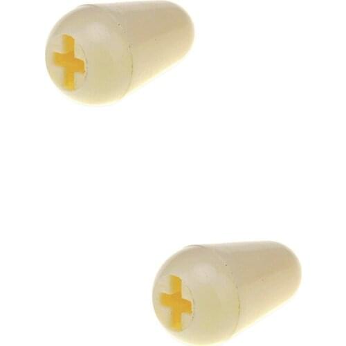 Musiclily Pro Inch Size 5-Way Level Toggle Pickup Switch Tips for Electric Guitar, Cream (2 Pieces)