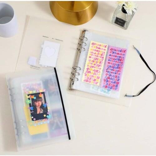 2021 New Ins A5 Matte Binder 3 Inch Polaroid Album Loose-Leaf Student School Stationery Girl Star Chasing Album Card Book
