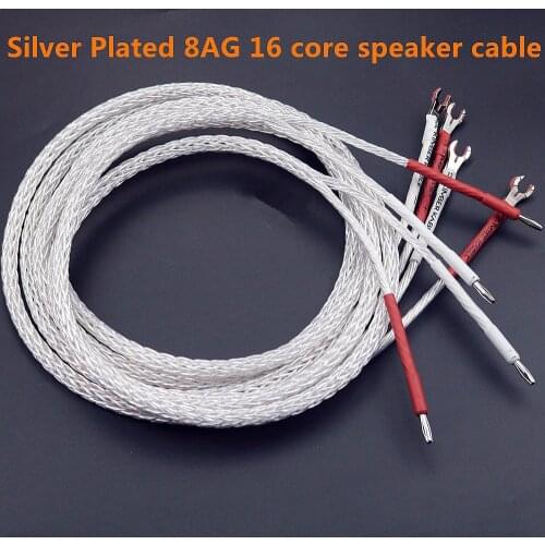 Yivosound OCC Silver-plated Hifi Speaker Cable High Performance Speaker Amplifier sound Connecting line Y banana plug