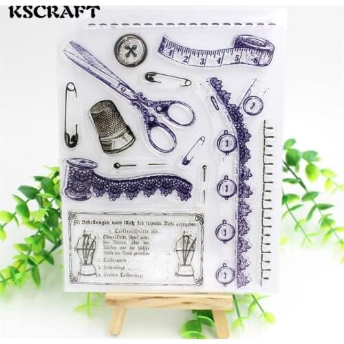 KSCRAFT Sewing Clear Silicone Stamp for DIY scrapbooking/photo album Decorative craft 034
