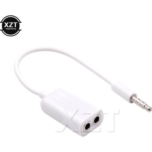 PZ 1PCS Dual Audio Cable Splitter One In Two Couples Jack Earphones Headphone Adapter Connector Cable Lovers Accessories 3.5MM