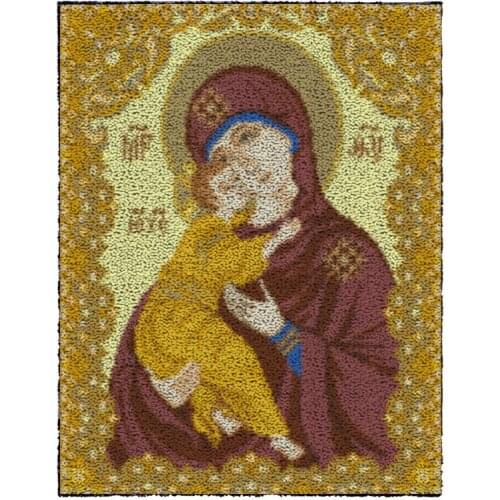 Religion Latch Hook Rug Kits DIY Pillow Mat Rug Making for Kids Adults Beginners