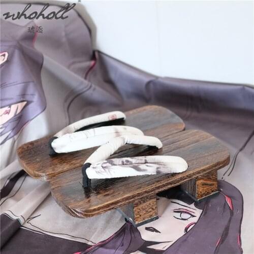 WHOHOLL Japanese Samurai Clogs Shoes Man Women Unisex Geta Summer Slippers Two Teeth Platform Flip Flops Naruto Jiraiya Cosplay