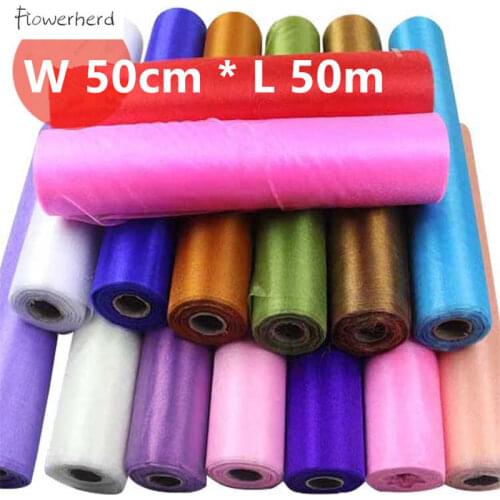 Wedding Table Runner Decoration Yarn Roll Crystal Tulle Organza Sheer Gauze Element Casamento Favors Supplies 50cm*50meters