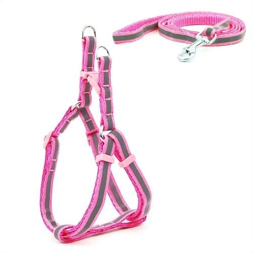 Pet Dog Reflective Strip Harness and Leash Set Summer Chihuahua Fashion Harness for Small Dog Adjustable Walking Puppy Accessory