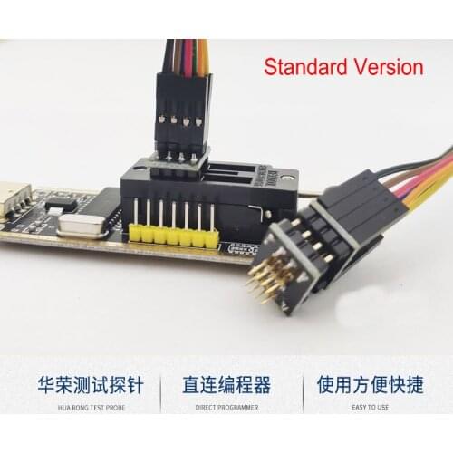 Burn Test Probe Pogo Pin 1.27 Chip SOP WSON SOIC VSOP SPI FLASH 8P With Cable 30cm