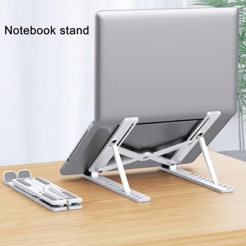 Enlarged Widened Laptop Stand Foldable Portable ABS Ten Gear Adjustment Portable Computer Support for Notebook Tablet Book