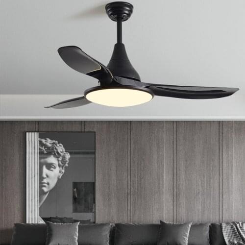 Modern Wood Ceiling Fan with Led Light and Control Smart Silent for Living Room Bedroom Kitchen Home Indoor Lighting 110v 220v