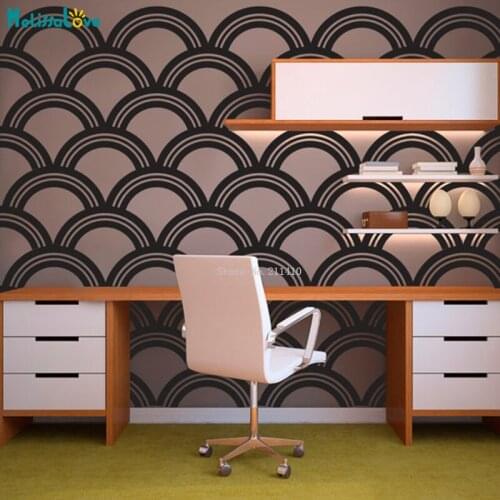 Line Scallop Pattern Wall Sticker Art Decor Vinyl For Hotels Classrooms Bedrooms Homes Nurseries Removable YT5151