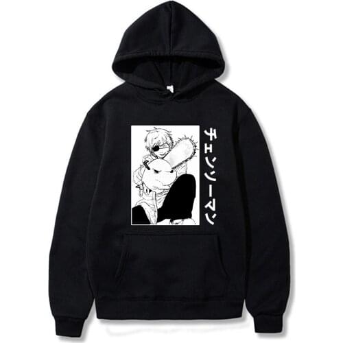 Japanese Anime Graphic Hoodies Men Kawaii Chainsaw Man Manga Hoodie Funny Pochita Makima Cartoon Tops Unisex Sudaderas Hombre