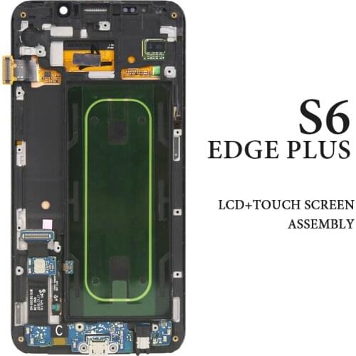 For Samsung S6 edge plus LCD with Frame No Dead Pixel White Blue Gray Gold Tested AMOLED Touch Assembly G928F LCD