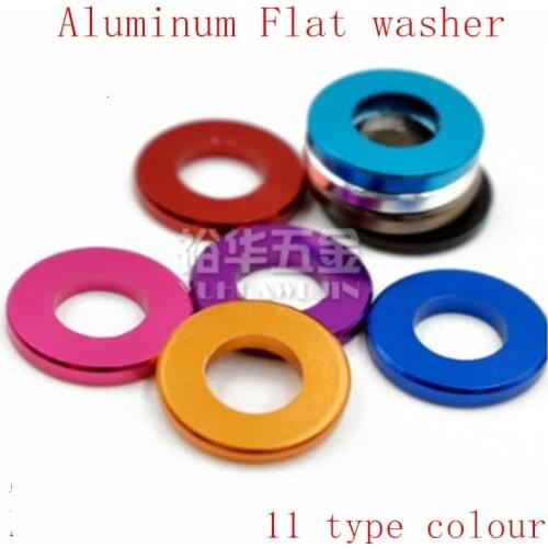 10-20pcs/lot M3 M4 M5 M6 M8 Corlorful Aluminum Flat Gasket washer for RC part