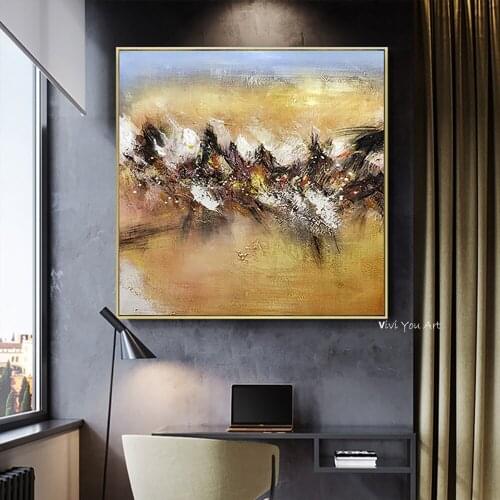 100% Pure Hand-painted Abstract Living Room Landscape Decoration Painting Modern Minimalist Wall Painting Mural New Products