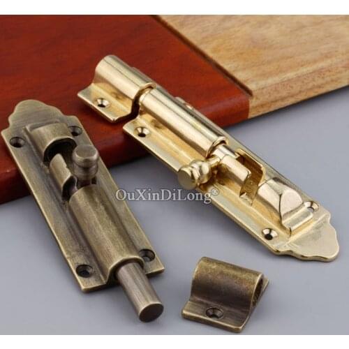 Retro Vintage 2PCS European Antique Brass Slide Door Bolt Barrel Latch Gate Security Locks with Screws