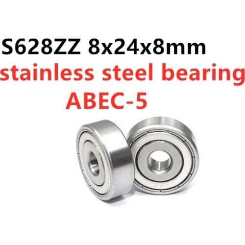 50pcs/lot S628ZZ S628 -2Z 8*24*8 stainless steel deep groove ball bearing 8x24x8 mm