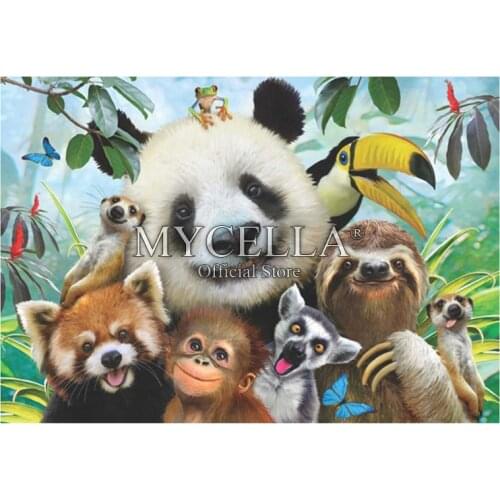 5d Diy Diamond Painting Zoo Selfie Cross Stitch Diamond Embroidery Animals Diamond Mosaic Panda Monkey Art Full Rhinestones Gift