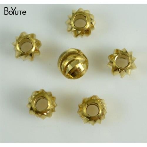 BoYuTe (100 Pieces/Lot) 3-4-5-6-7-8MM Metal Brass Beads Handmade Necklace Bracelets Spacer Beads for Jewelry Making