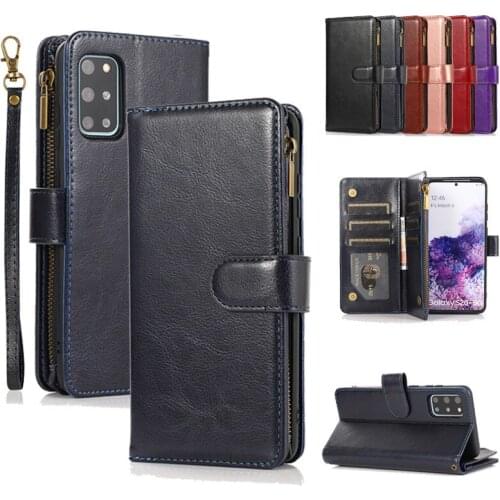 Retro PU Flip Leather Case For Samsung Galaxy S20 FE Plus S10 Lite Multi Card Holder Phone Cover Note 20 Ultra 10 Pro Coque Etui