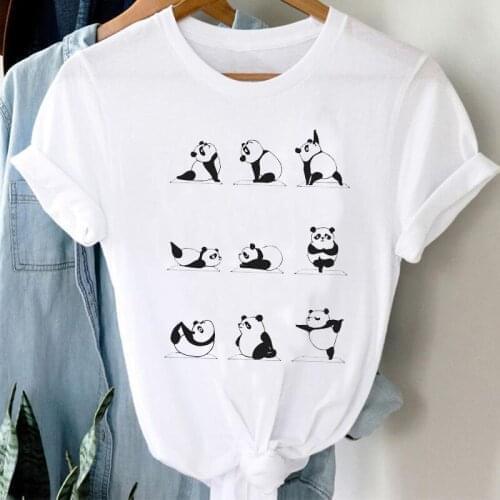 T-shirts Women 90s Fashion Girl Ladies Clothes Panda Spring Summer Cartoon Stylish Tshirt Top Lady Print Girl Tee T-Shirt