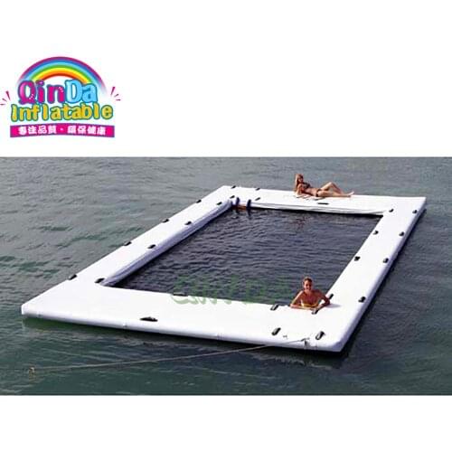 Giant Jellyfish Protection Floating Mat Inflatable Sea Pool With Net For Yacht
