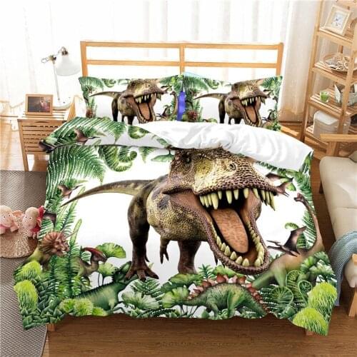 Dinosaur Bedding Set Single Twin Full Queen King Size Animal Dinosaur Bed Set Childrens Kid Bedroom Duvetcover Sets 002