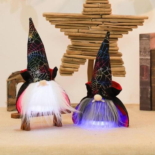 Colorful Gnome Plush Faceless Doll with Light Dwarf Ornament Halloween new glowing vampire doll for Holliday Home Decoration