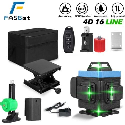 16 Lines 4D Laser Level Control Self-Leveling 360 Horizontal And Vertical Cross Super Powerful Green Laser Level EU Plug
