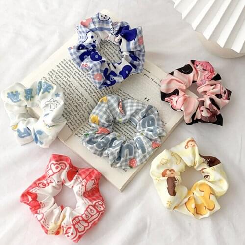 Fashion Korean cartoon anime character hair rope cute girl hair band lady ponytail lady holding rope large intestine hair band