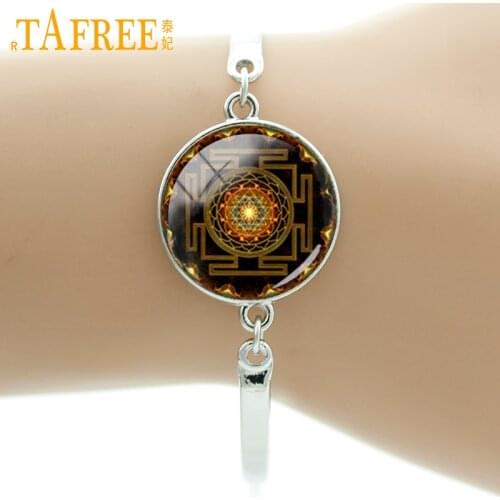 TAFREE Fashion Buddhist Sri Yantra Bracelet Sacred Geometry Jewelry wholesale Drop shipping HT51