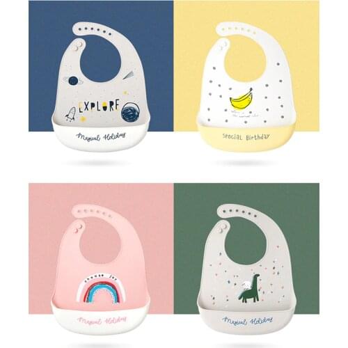 Fashionable Silicone Breastplate Baby Bib Waterproof Solid Infant Silicone Bibs Newborn Feeding Bib Cloth Drooling Baby Scarf