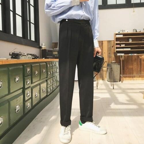 2021 Mens Silk Formal Business Casual Pants Western-style Trousers Vertical Slim Suit Pants Black/grey/Beige Color Social Pants