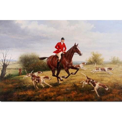 Modern art painting The Fox Hunt I Heywood Hardy hunting dogs High quality Hand painted