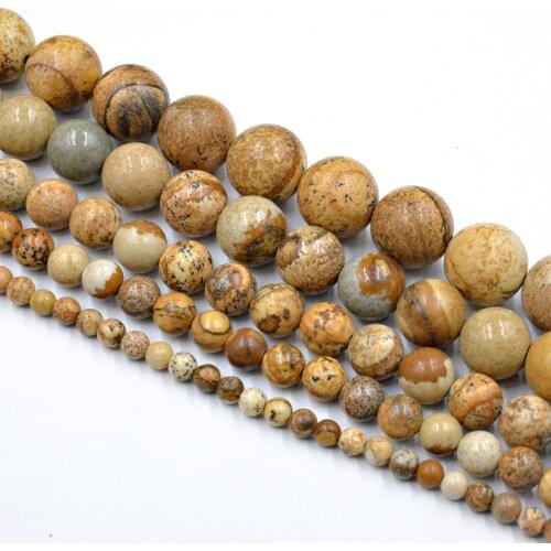 Natural Stone Icture Jaspers Beads 4-12mm Loose Beads for Jewelry Making Charm Accessories DIY Fashion Free Shipping 15" Strand