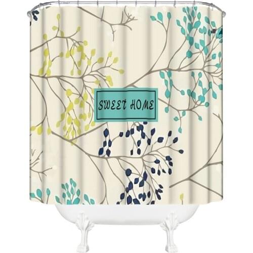 Nordic Simple Style Waterproof Bathroom Woman Shower Curtain Polyester Fabric Bathroom Curtain