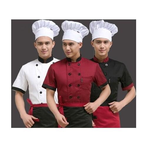 New arrive Short-Sleeved Chef Clothing Clothing Uniforms Breathable Clothes Summer Clothing Work Services Kitchen Food Service