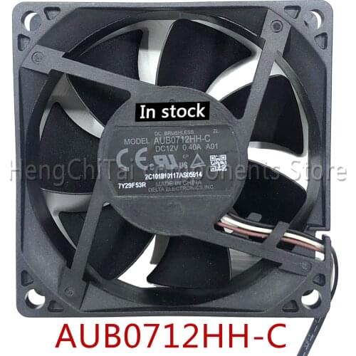 Original 100% working ForDelta Electronics AUB0712HH-C DC 12V 0.40A 3-wire 70x70x25mm Server Cooling Fan