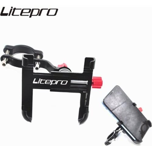 Litepro Bicycle Phone Stand Motorcycle Folding Bicycle Alloy Mobile Phone Holder 360 Multiple Angle Phone Mount Accessories