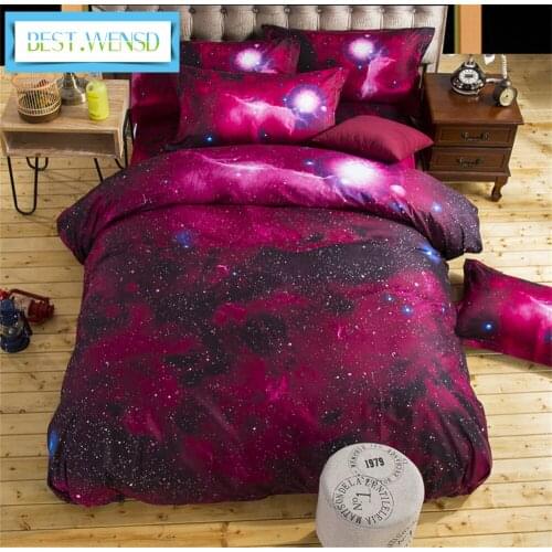 Bedclothes High-quality Bedspread Nebala Outer Space Star Galaxy Bedding Set Microfiber Fabric Bedsheet Set Queen Bedcover Set