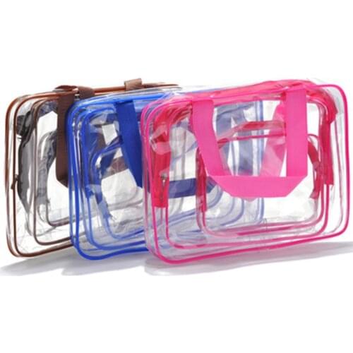 Transparent PVC Beautician Cosmetic Bag Travel Organizer Clear Makeup Bag Beauty Case Toiletry Bag Make Up Pouch Wash Pouch