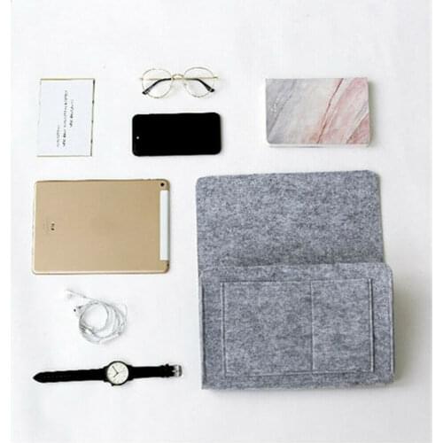 Hot Selling Bedside Felt Storage Bag with Pockets Bed Sofa Desk Hanging Organizer for Phone Magazines Tablets Remotes