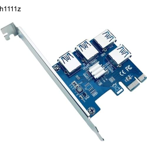 PCI-E PCI Express Riser Card 1x to 16x 1 to 4 USB 3.0 Slot Multiplier Hub Adapter For Bitcoin Mining Miner Antminer BTC Riser