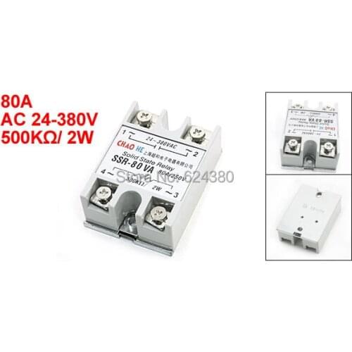 Temperature Control Voltage Resistance Regulator Solid State Relay SSR-80VA 80A 24-380V AC 500 Kohm / 2W
