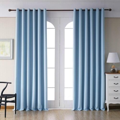 Modern blackout curtains for living room bedroom curtains for window treatment drapes blue finished blackout curtains 1 panel